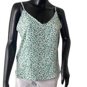 A New Day Green and White Spaghetti Adjustable Shoulder Strap Tank Top. Sz XS